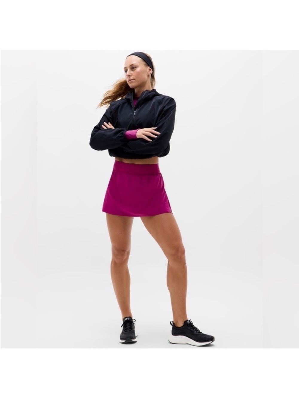 Athleta Fast Route Run Skort  in Wildberry Dark Pink L Large